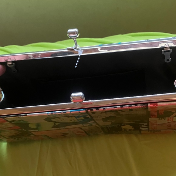 Multicolor Magazine Print Clutch - Picture 2 of 2